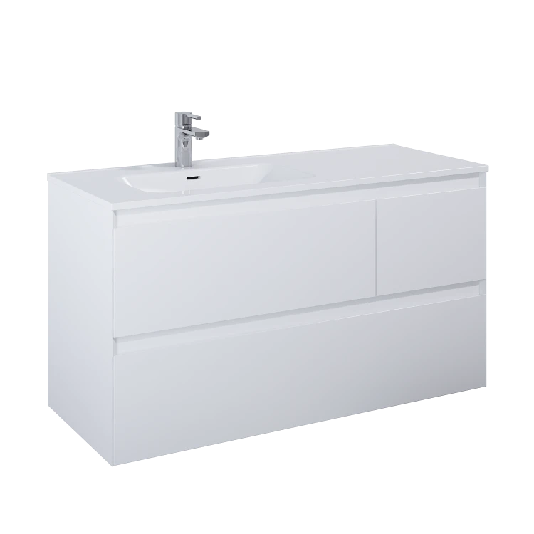Szafka podumywalkowa ELITA SPLIT 120x46cm, 3 szuflady, lewa, biała mat 168172