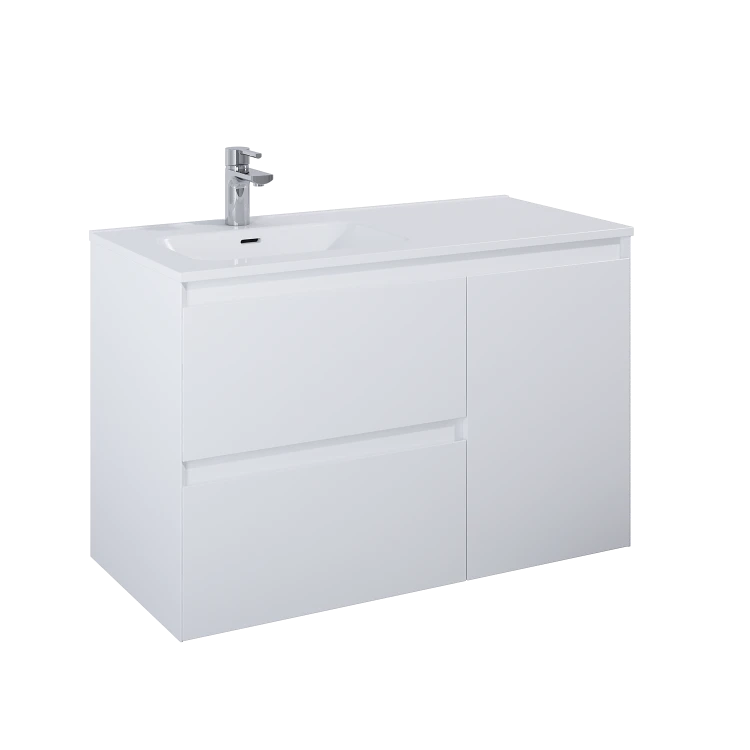 Szafka podumywalkowa ELITA SPLIT 100x46cm, 2 szuflady + cargo prawe, biała mat 168148