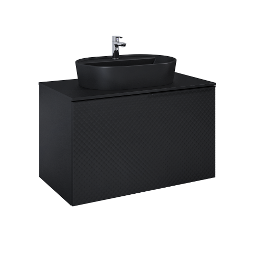 Szafka podumywalkowa ELITA GLAM 90x54cm, 1 szuflada + 1 szuflada, czarny mat 168387