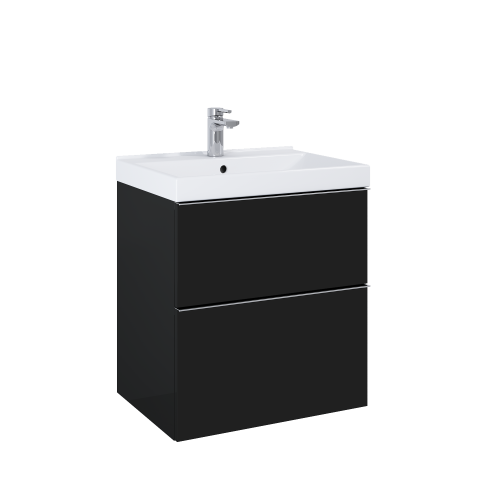 Szafka podumywalkowa ELITA LOOK 60x45cm, 2 szuflady, czarna mat 168105