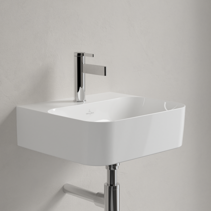 Umywalka FINION 430x390mm, z/otw., b/przel. (ceram.korek) Bialy CP VILLEROY&BOCH 436443R1