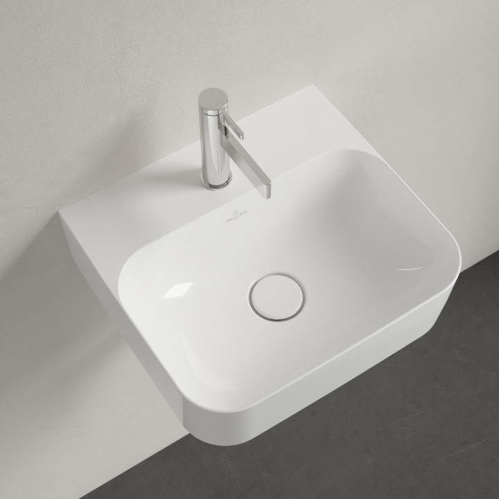 Umywalka FINION 430x390mm, z/otw., b/przel. (ceram.korek) Bialy CP VILLEROY&BOCH 436443R1