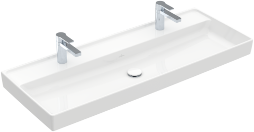 Umywalka meblowa VILLEROY&BOCH COLLARO 120x47cm, 2 otwory, bez przelewu, biała 4A33C101