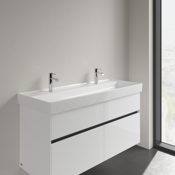 Umywalka meblowa VILLEROY&BOCH COLLARO 120x47cm, 2 otwory, bez przelewu, biała 4A33C101