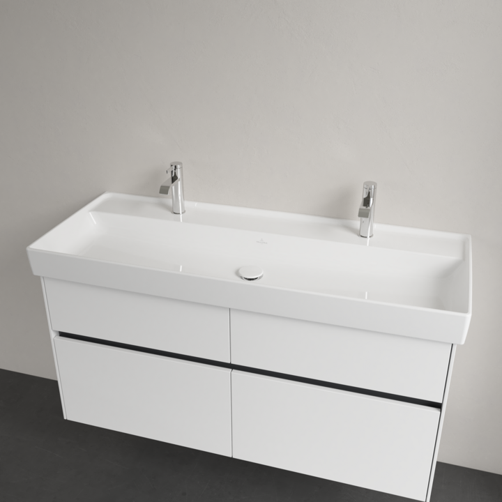 Umywalka meblowa VILLEROY&BOCH COLLARO 120x47cm, 2 otwory, bez przelewu, biała 4A33C101