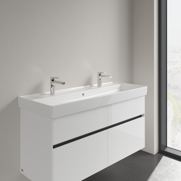 Umywalka meblowa VILLEROY&BOCH COLLARO 120x47cm, 2 otwory, CeramicPlus, biała 4A33C4R1