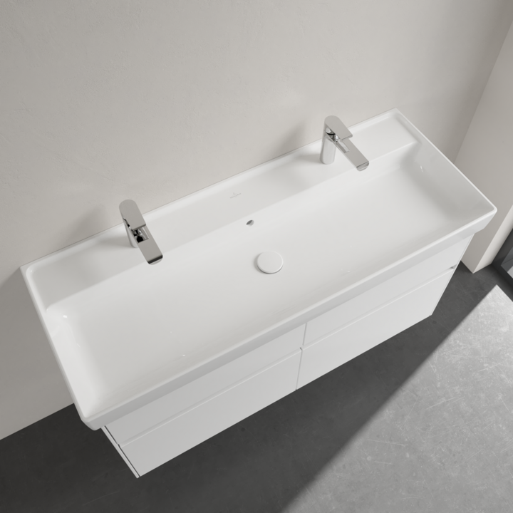 Umywalka meblowa VILLEROY&BOCH COLLARO 120x47cm, 2 otwory, CeramicPlus, biała 4A33C4R1