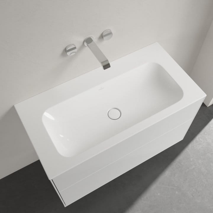 Umywalka meblowa VILLEROY&BOCH FINION 100x50cm, bez otworu, bez przelewu, CeramicPlus, biała 4164A3R1