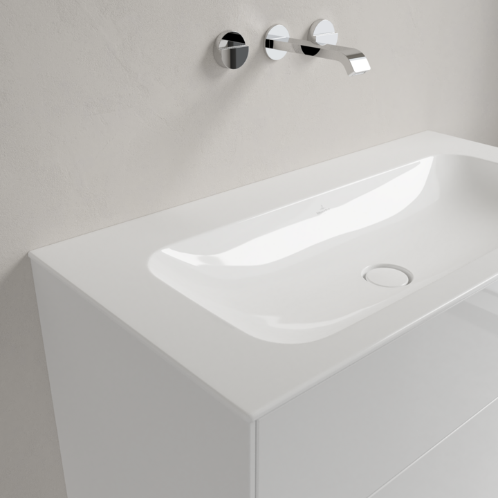 Umywalka meblowa VILLEROY&BOCH FINION 100x50cm, bez otworu, bez przelewu, CeramicPlus, biała 4164A3R1