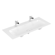 Umywalka meblowa VILLEROY&BOCH FINION 120x50cm, 2 otwory, bez przelewu, CeramicPlus, biała 4164C1R1