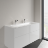 Umywalka meblowa VILLEROY&BOCH FINION 120x50cm, 2 otwory, bez przelewu, CeramicPlus, biała 4164C1R1