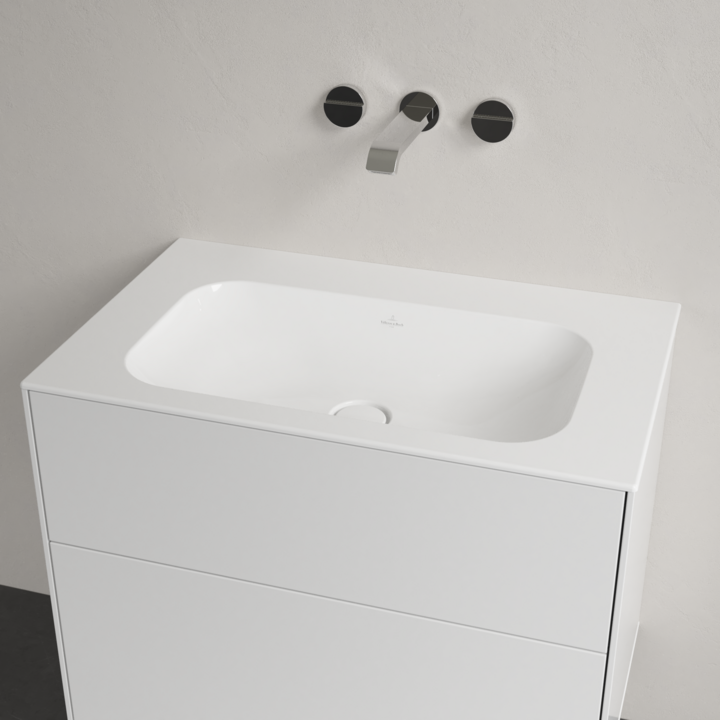 Umywalka meblowa VILLEROY&BOCH FINION 80x50cm, bez otworu, bez przelewu, CeramicPlus, biała 416483R1