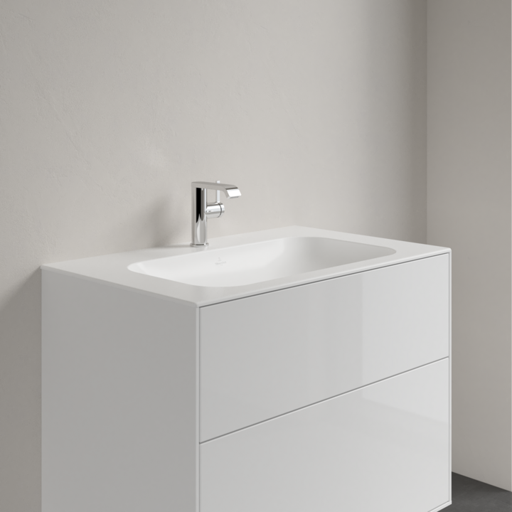Umywalka meblowa VILLEROY&BOCH FINION 80x50cm, bez przelewu, CeramicPlus, Stone White 416481RW