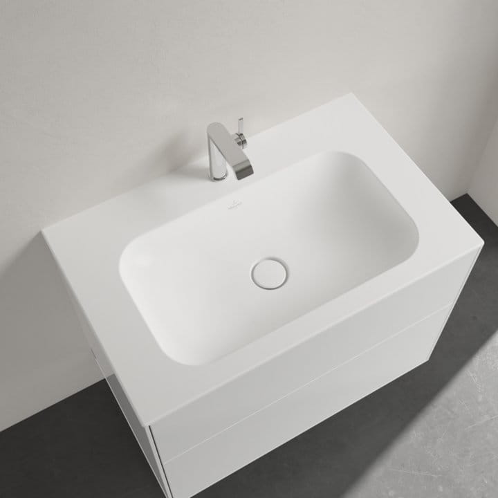 Umywalka meblowa VILLEROY&BOCH FINION 80x50cm, bez przelewu, CeramicPlus, Stone White 416481RW