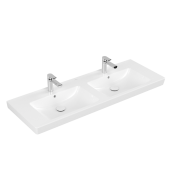 Umywalka meblowa VILLEROY&BOCH SUBWAY 2.0 130x47cm, 2 otwory, biała 7175D001