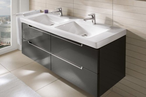 Umywalka meblowa VILLEROY&BOCH SUBWAY 2.0 130x47cm, 2 otwory, biała 7175D001