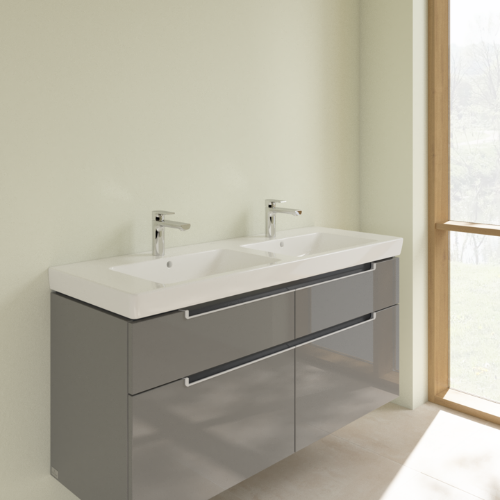 Umywalka meblowa VILLEROY&BOCH SUBWAY 2.0 130x47cm, 2 otwory, biała 7175D001