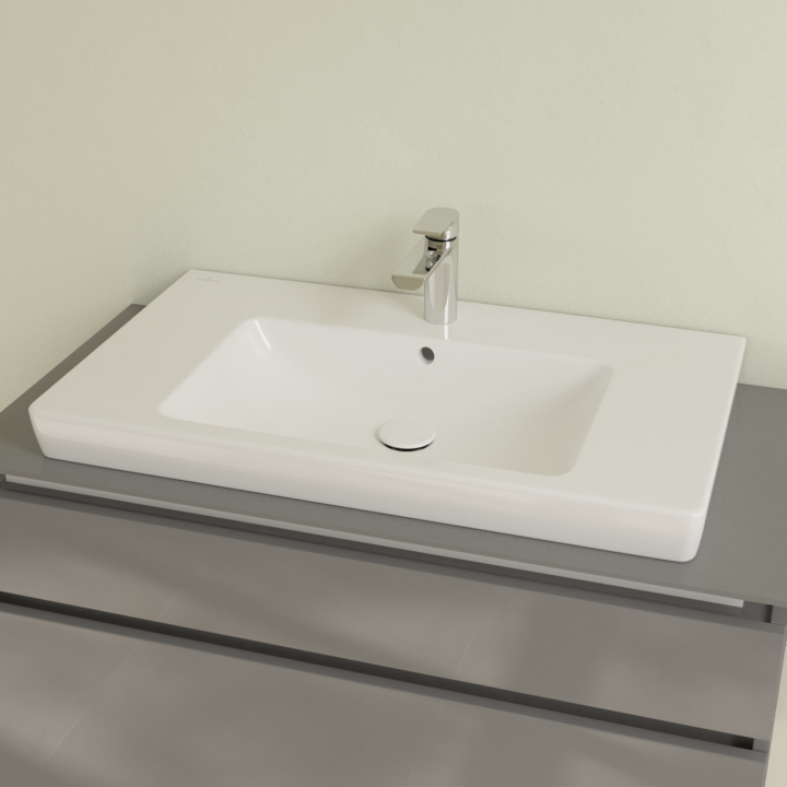 Umywalka meblowa VILLEROY&BOCH SUBWAY 2.0 80x47cm, CeramicPlus, biała 71758GR1