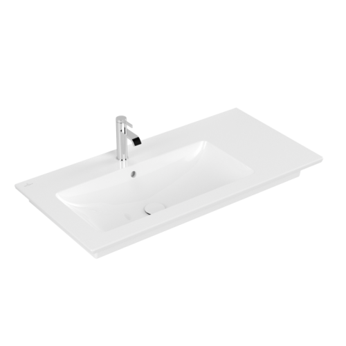 Umywalka meblowa VILLEROY&BOCH VENTICELLO 100x50cm, lewa, CeramicPlus, biała 4134L1R1