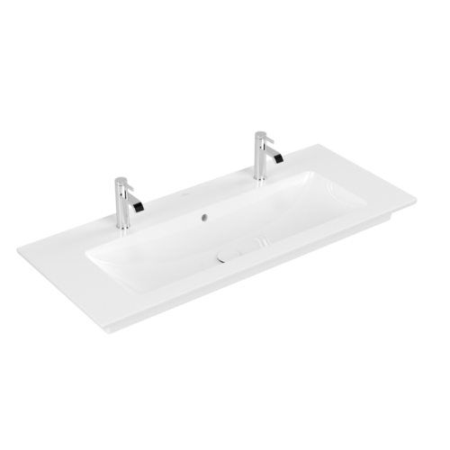 Umywalka meblowa VILLEROY&BOCH VENTICELLO 120x50cm, 2 otwory, CeramicPlus, biała 4104CKR1