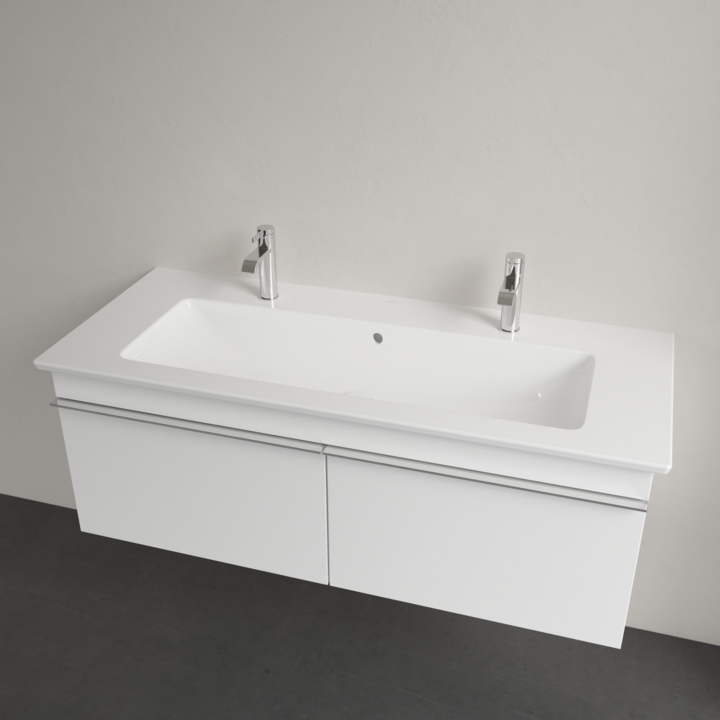 Umywalka meblowa VILLEROY&BOCH VENTICELLO 120x50cm, 2 otwory, CeramicPlus, biała 4104CKR1