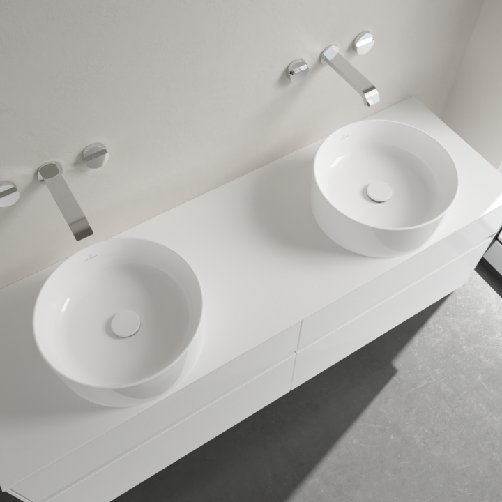 Umywalka nablatowa VILLEROY&BOCH COLLARO 40cm, bez przelewu, CeramicPlus, biała 4A1840R1