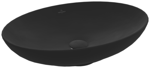 Umywalka nablatowa VILLEROY&BOCH LOOP&FRIENDS 56x38cm, bez otworu, CeramicPlus, czarna 4A4700S5