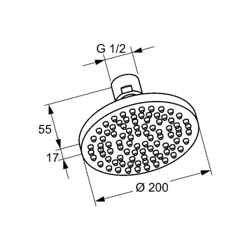 Głowica natryskowa KLUDI A-QAi DN 15 fi 200mm, z przegubem kulowym, chrom 6651005-00