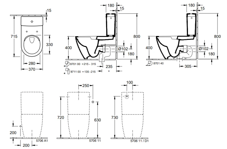 Miska kompaktowa VILLEROY&BOCH SUBWAY 2.0 DirectFlush, biała 5617R001