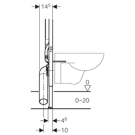 Stelaż podtynkowy do WC GEBERIT DUOFIX SIGMA H=114cm, głębokość 8cm, slim 111.796.00.1