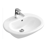 Umywalka półblatowa  VILLEROY&BOCH O.NOVO 54x45cm, bez przelewu, CeramicPlus, biała 416056R1
