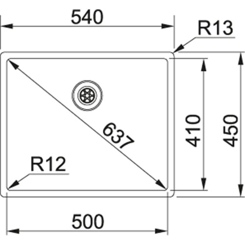 Zlewozmywak FRANKE BOX BXX 210/110-50 54x45cm, stal szlachetna jedwab 127.0453.656