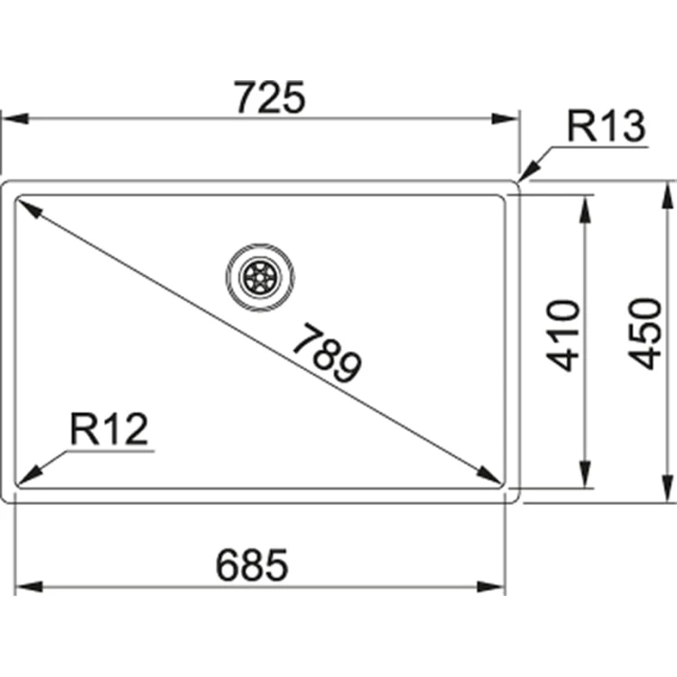 Zlewozmywak FRANKE BOX BXX 210/110-68 72,5x45cm, stal szlachetna jedwab 127.0453.658