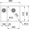 Zlewozmywak FRANKE BOX BXX 260/160-34-16 56x45cm, stal szlachetna jedwab 127.0369.916