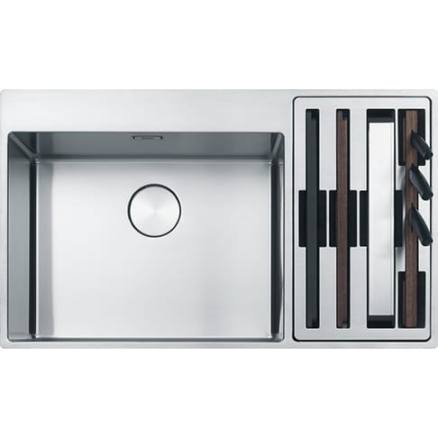 Zlewozmywak FRANKE BOX CENTER BWX 220-54-27 86x51cm, z akcesoriami, stal szlachetna jedwab 127.0557.960