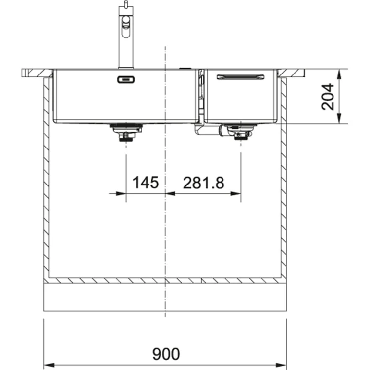 Zlewozmywak FRANKE BOX CENTER BWX 220-54-27 86x51cm, z akcesoriami, stal szlachetna jedwab 127.0557.960
