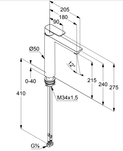 Bateria umywalkowa KLUDI PURE&STYLE bez korka, chrom 402960575