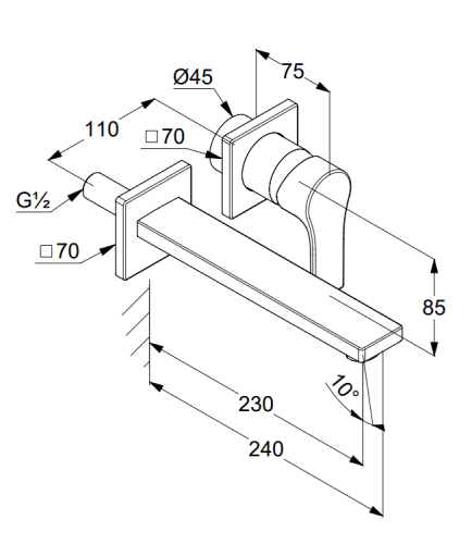 Bateria umywalkowa KLUDI ZENTA SL podtynkowa, chrom 482450565