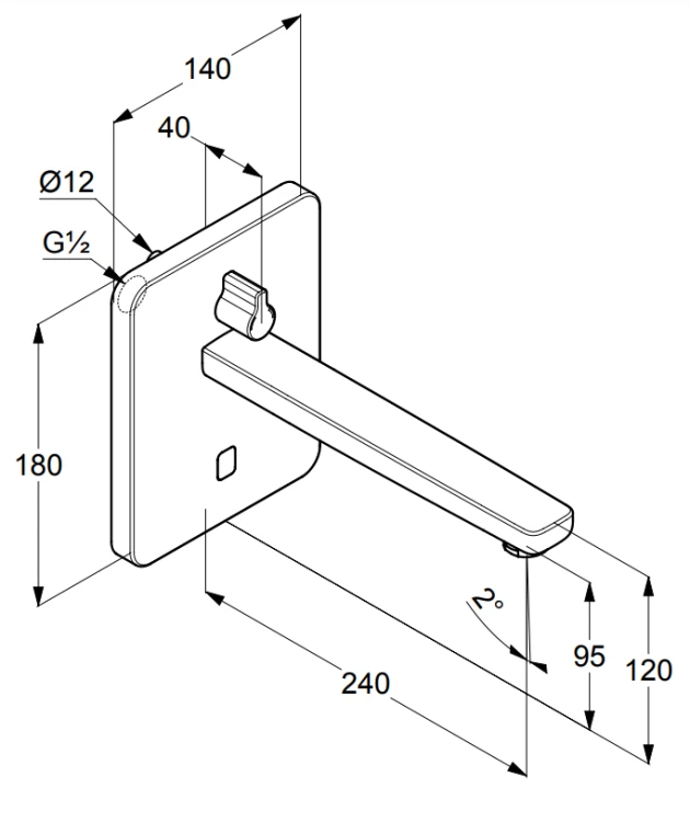 Bateria umywalkowa KLUDI ZENTA elektroniczna, podtynkowa, chrom 3840005