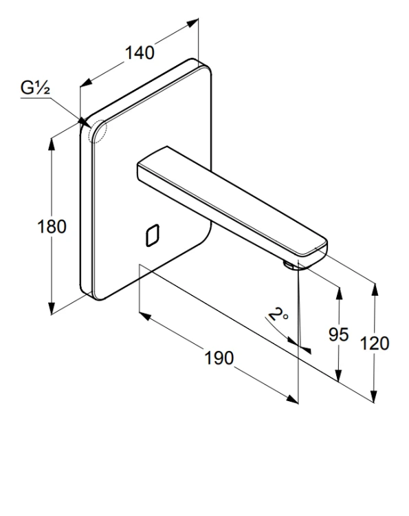 Bateria umywalkowa KLUDI ZENTA elektroniczna, podtynkowa, chrom 3850205