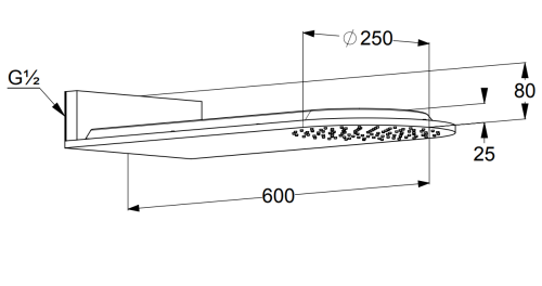 Deszczownica KLUDI A-QA 25cm, chrom 6487005-00