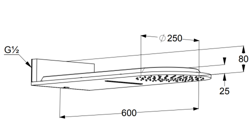 Deszczownica KLUDI A-QA 25cm, z kaskadą, chrom 6488005-00