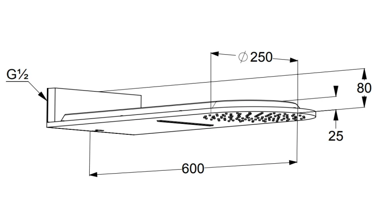 Deszczownica KLUDI A-QA 25cm, z kaskadą, chrom 6488005-00