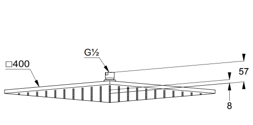 Deszczownica KLUDI A-QA 40cm, chrom 6444005-00