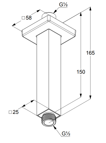 Ramię natrysku KLUDI A-QA 15cm, sufitowe, chrom 6654505-00