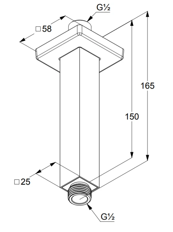 Ramię natrysku KLUDI A-QA 15cm, sufitowe, chrom 6654505-00