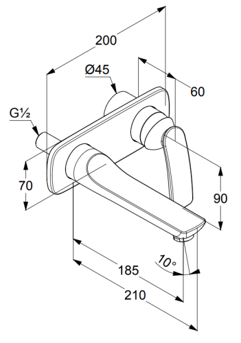 Bateria umywalkowa KLUDI BALANCE podtynkowa, chrom 522460575