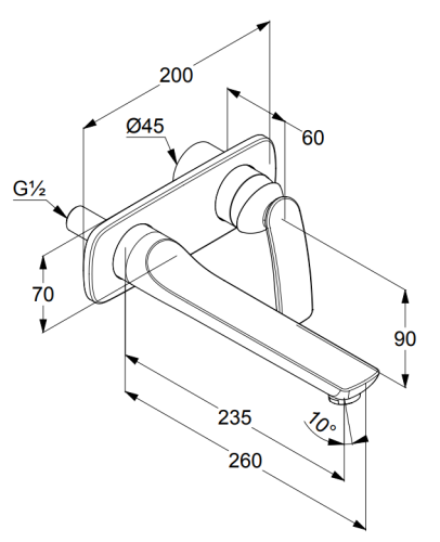 Bateria umywalkowa KLUDI BALANCE podtynkowa, chrom 522470575