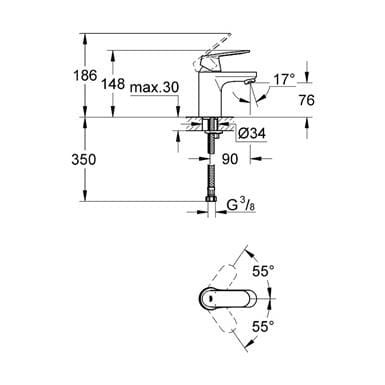 Bateria umywalkowa GROHE EUROSMART COSMOPOLITAN chrom 32824000