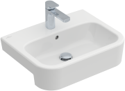 Umywalka półblatowa VILLEROY&BOCH ARCHITECTURA 55x43cm, z otworem, z przelewem, CeramicPlus, biała 419055R1